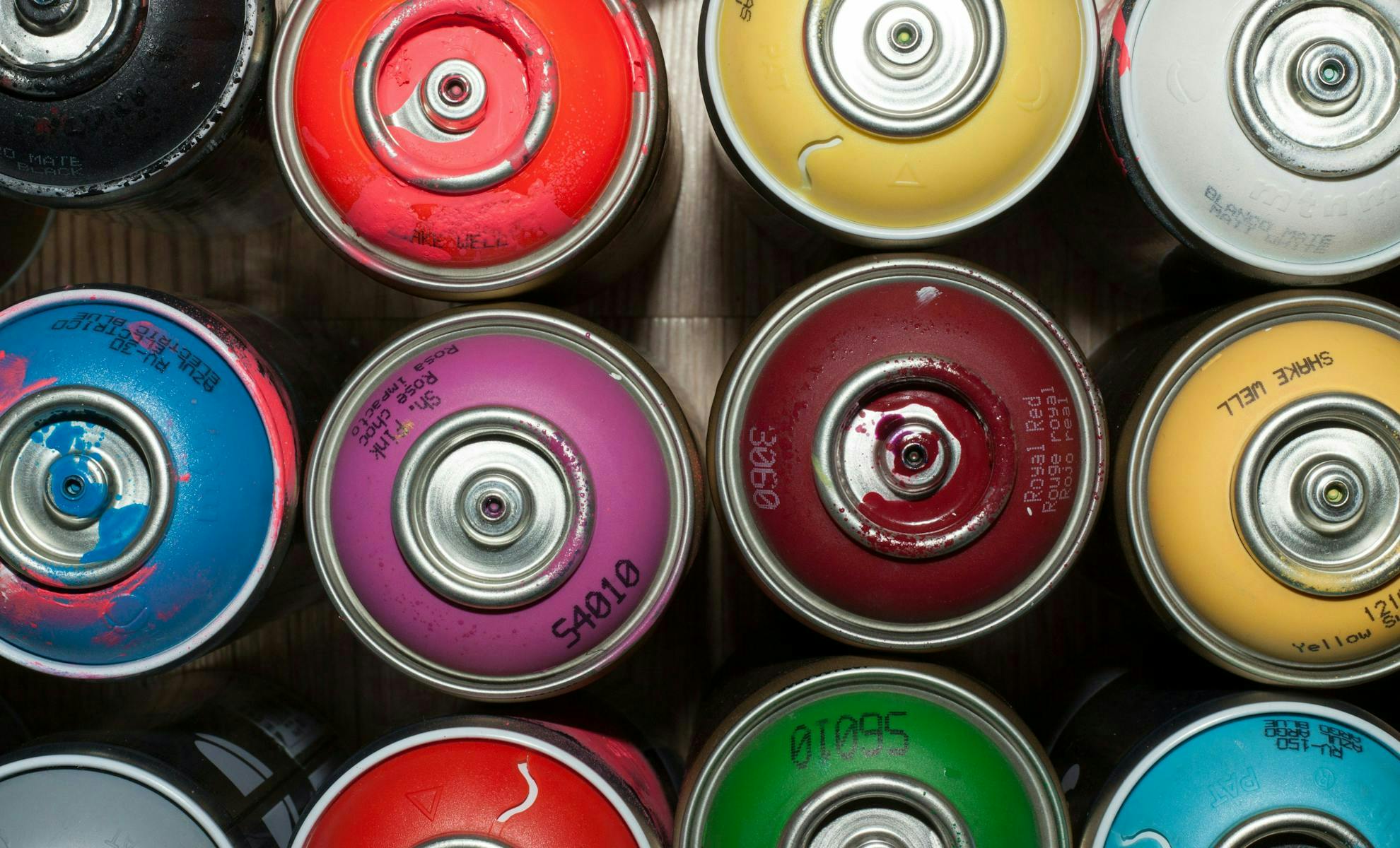 Empty spray paint cans